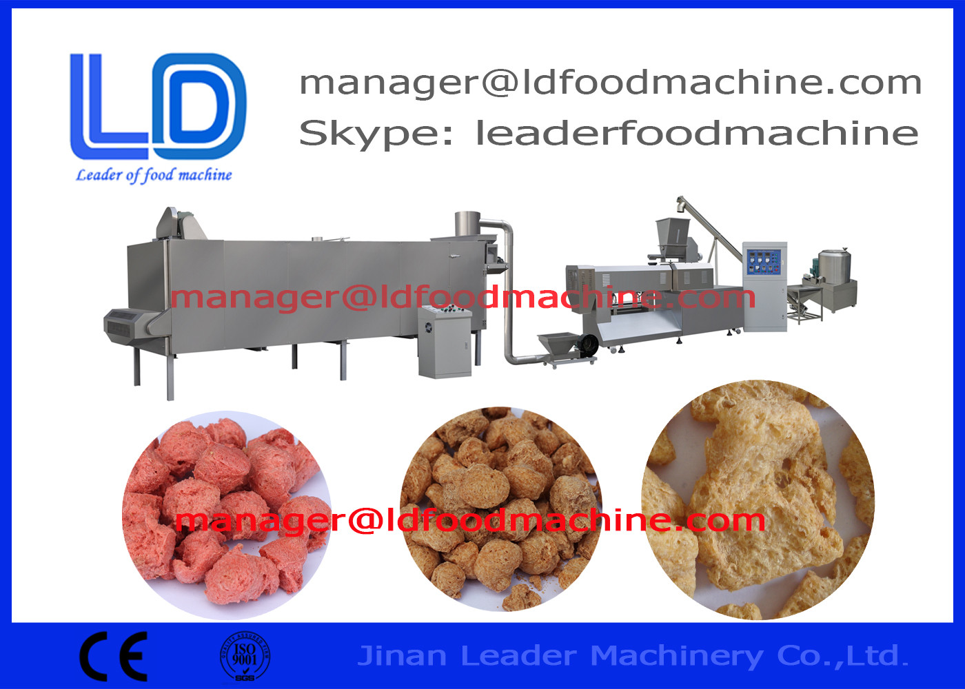 Installation de fabrication automatique de soja, machine de nourriture de protéine de soja de TSP de TVP/